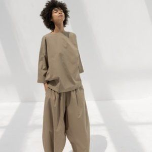 Black Crane Wide Pants